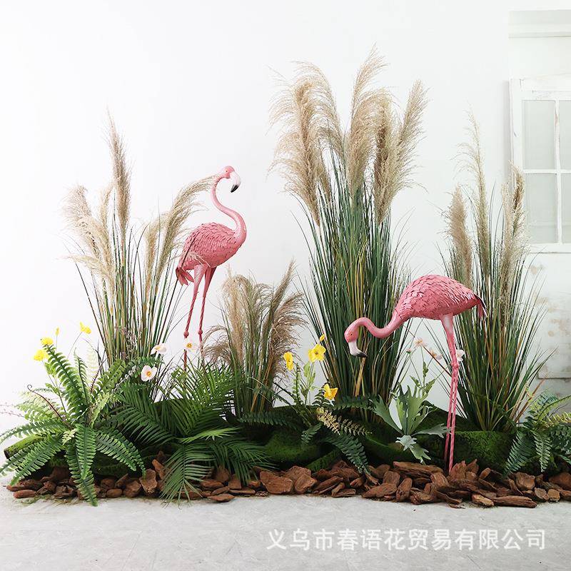 ASL仿真天然芦苇草景狗尾草装饰网红景餐厅商场橱绿窗植观落地造