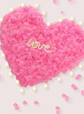 夕情人节求婚F976SH78表仿真玫假花瑰瓣结婚婚房创白意装饰七浪漫