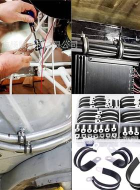 跨境12m5pcs盒装304锈钢胶条箍R型连EAN胶不条软管夹5-51卡m组合