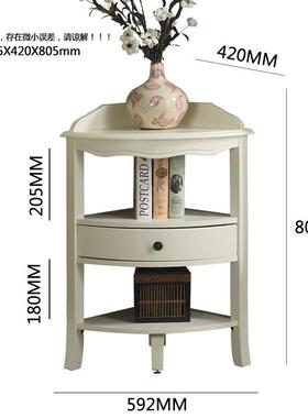 1613厂家销腾逸家具美式实木角置物架卧室墙直柜角三落地子客厅花