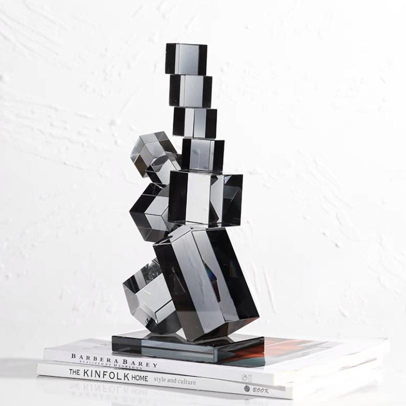 现代约简厅轻奢几BJ0714何水晶摆家件居客电视柜书房样板房桌面软