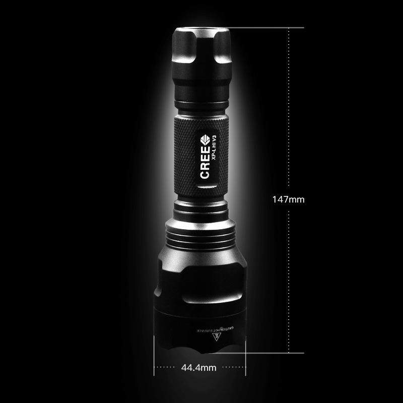 C8CREEXHP体LI3平头无果冻白光黄RNP光LED一仓聚光远V射强光充电