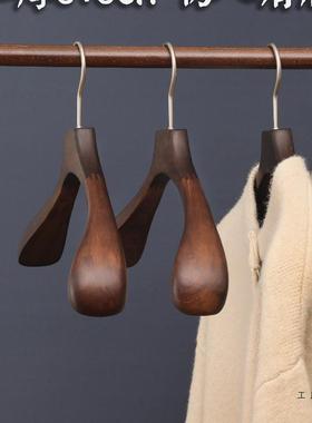 实木衣架家用挂衣衣KXS宽肩服木质衣撑防衣柜服装滑店无痕架大衣