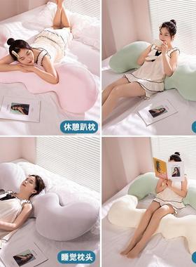夏季冰丝凉长条枕生女床上侧睡夹腿专QWU用枕头沙发抱靠枕感床头
