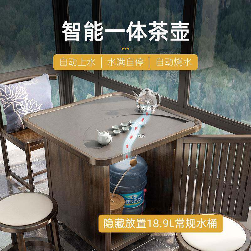 茶桌家13220用茶台小型实木带轮阳茶车台小移茶桌新小中式可动小