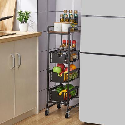 【源管头厂家新款房厨方狭缝架落地多层抽屉式夹缝柜缝TRQ隙置物