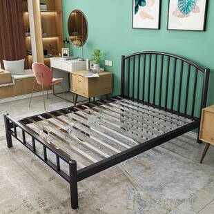 加.厚3LLF人04不锈艺钢床1.5m1米8双人床12m单现代简约铁钢架床