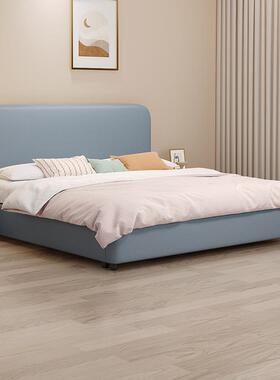 布艺简约现代科技布床床双人床床主卧大床1.5米奢软包婚轻卧97534