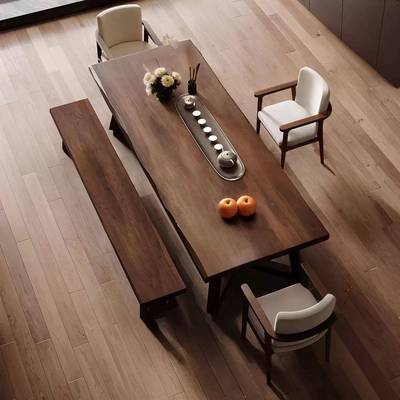 新VWQ款搭台配一套全实木茶桌椅组合原木约简客厅家用台高档茶阳