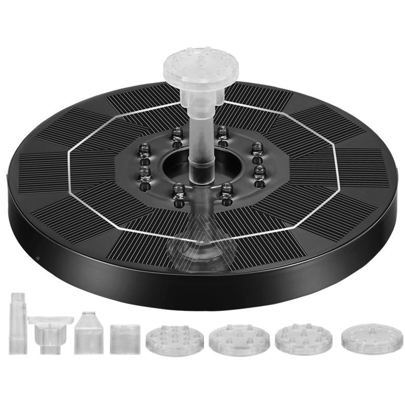 阳ZAI潜水能泵太阳能喷泉户太外假山水池漂浮喷泉蓄电LED灯喷带泉