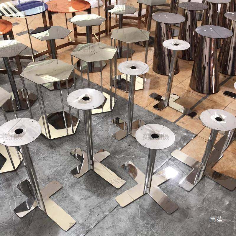 不锈钢几支几架架支撑腿大理石岩板碳素钢镜面茶几脚角tj#sdlol底