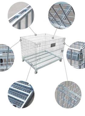 厂家生折叠式仓储笼仓周库43424转当天发货金属产镀周转筐货架锌