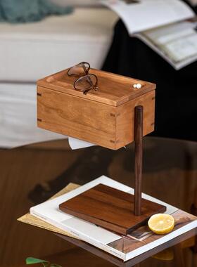 掬涵F778HT68实木纸巾盒抽桌面收纳盒盒中式餐桌卧室餐巾纸纸大容