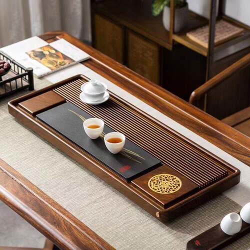 整板茶盘家用2茶02新款水茶托3盘排具005乌金石干泡茶台茶海托盘