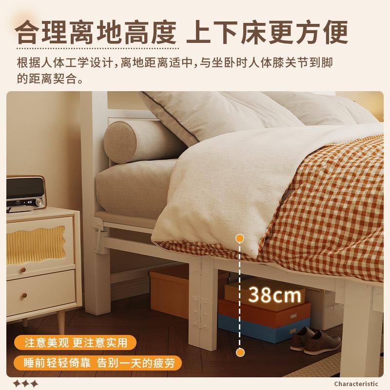 G单&折叠床架人F9776M96家用1米2简易成人出租房1米硬5双人铁床便