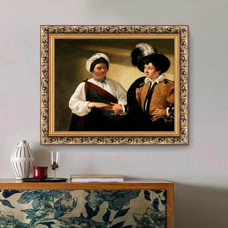 世界名画卡拉人瓦无品牌/乔油画物装饰马画圣太蒙召巴洛克主义挂