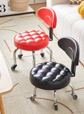 滑轮矮凳家用静音带娃凳学步椅子可小移小动美缝擦地圆万向F77569