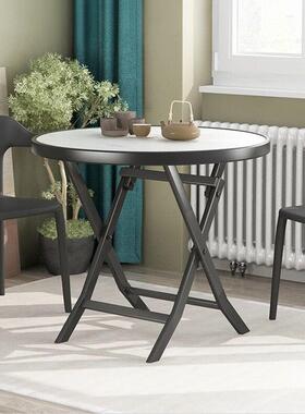 用小户型餐桌简约小现代圆桌新款折叠餐出桌80435房折叠租桌子可