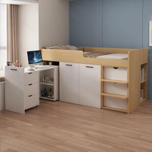 小型多功能高柜物箱储实木-9006990户床儿童房半高床单人床衣一体