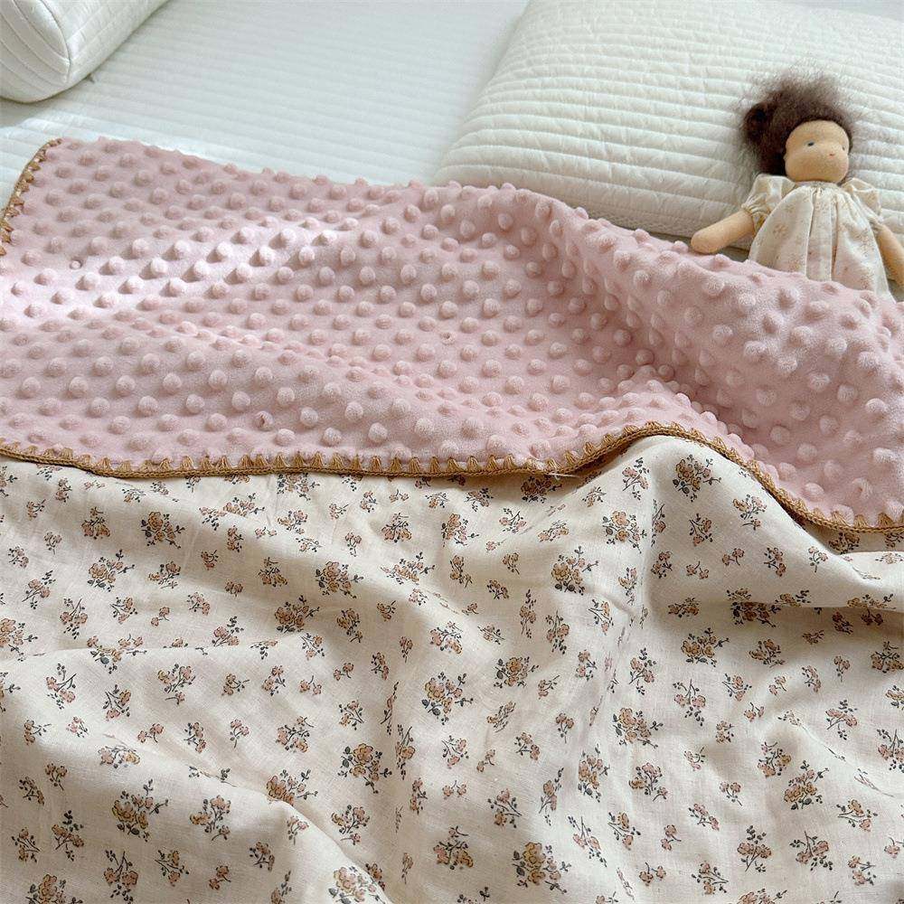 全5373棉纱布儿童豆豆子亲肤盖毯出宝宝行推车小盖四季薄毯毯贝壳