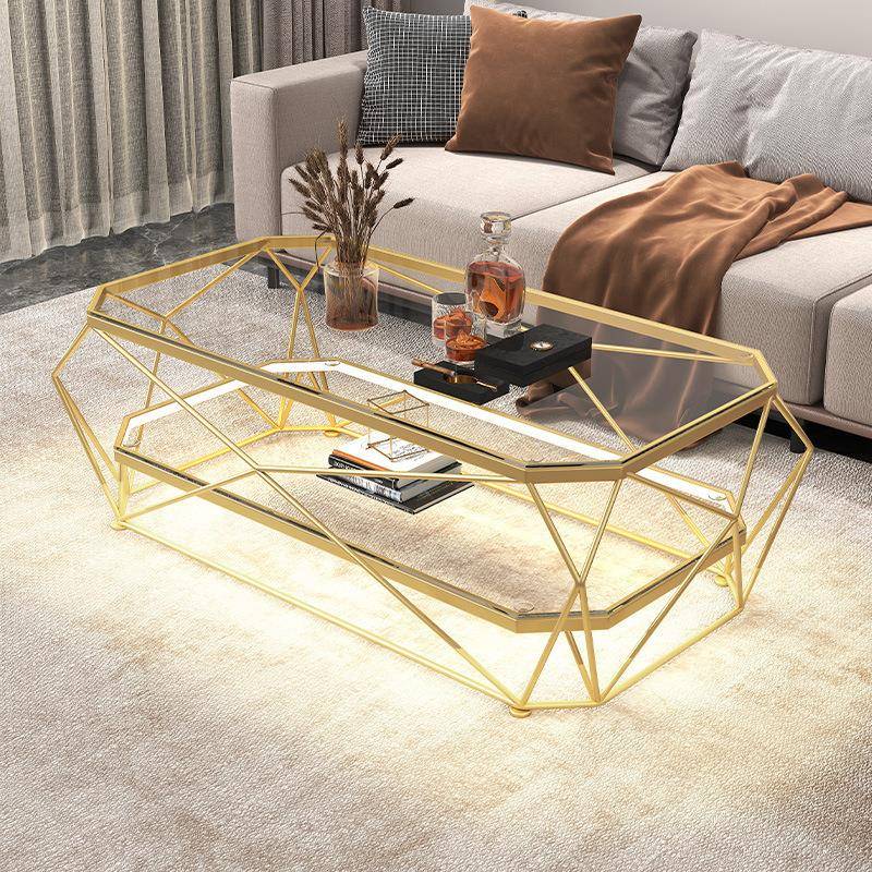 茶几小户客厅型家用桌轻奢现代简约钢装化玻璃服店网沙PEZ发边几