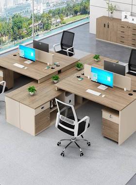 办公人室公桌子简约工现代公办司职员位4电脑桌子职员桌2AL101065