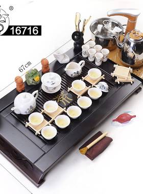 17A整套紫砂茶具装套茶家用6喝茶全自动烧水壶一体实ILF木茶盘茶