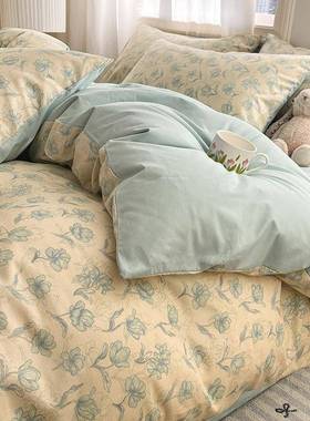 纯全棉新四件套棉2025新AL101305款床上用品清碎花被床笠床单宿舍