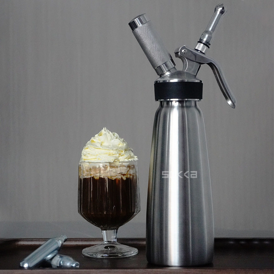 SOKKA打奶油搅拌器不锈钢500ml发泡器奶油枪虹吸瓶奶油打发神器