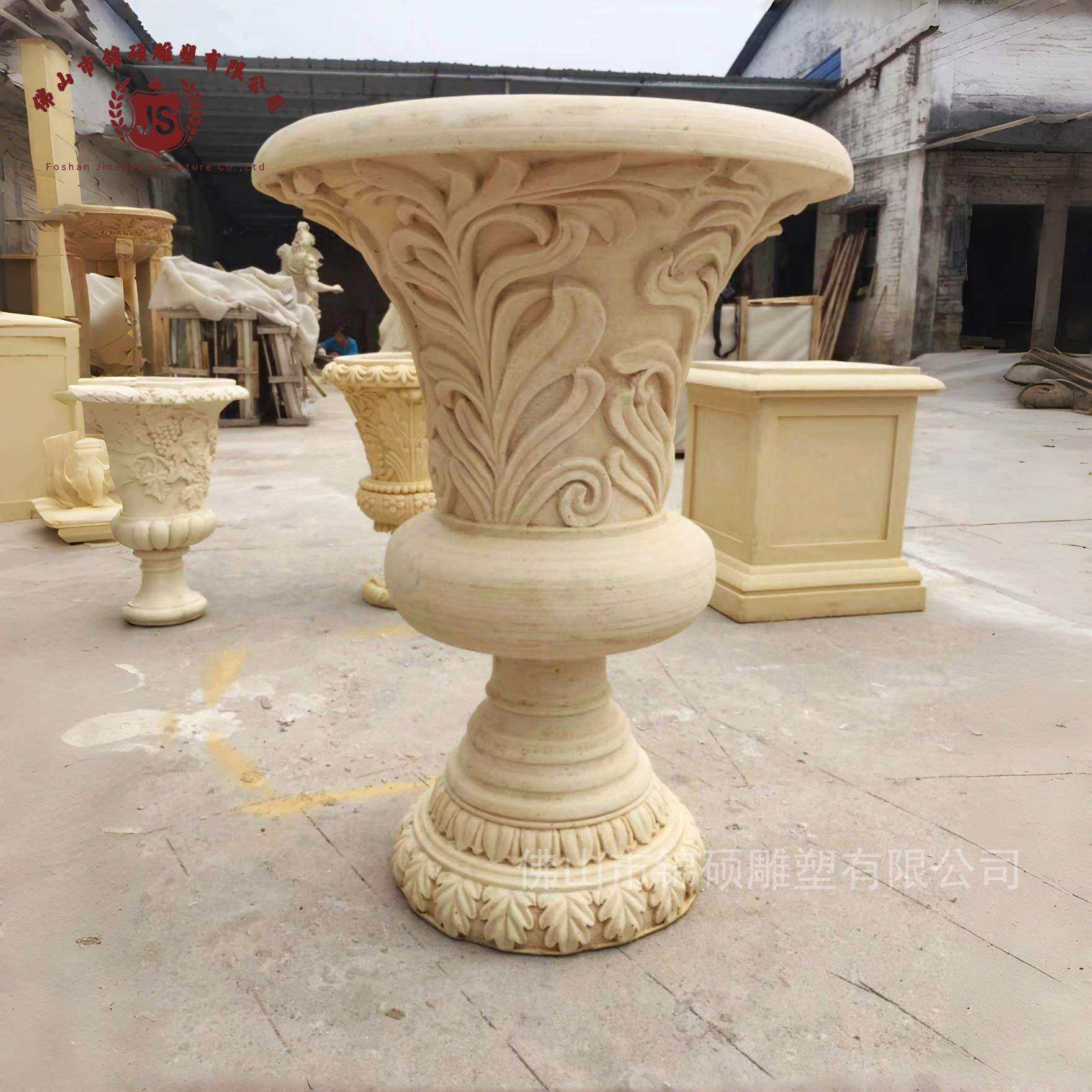 欧式户外耐候花盆砂岩复古雕塑花钵园林景观花盘欢迎带图咨询