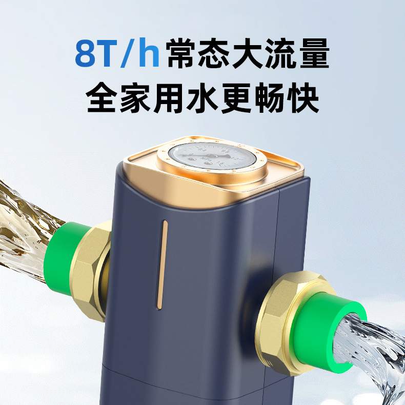 前置过滤器全自动智能定时清洗6T大流量家用全屋净水反冲洗过滤器
