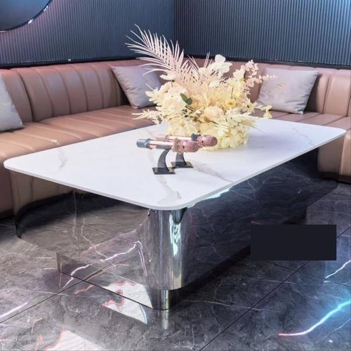 现货KTV茶几包房包厢派对房嗨房私人会所不锈钢岩板茶几厂家直销