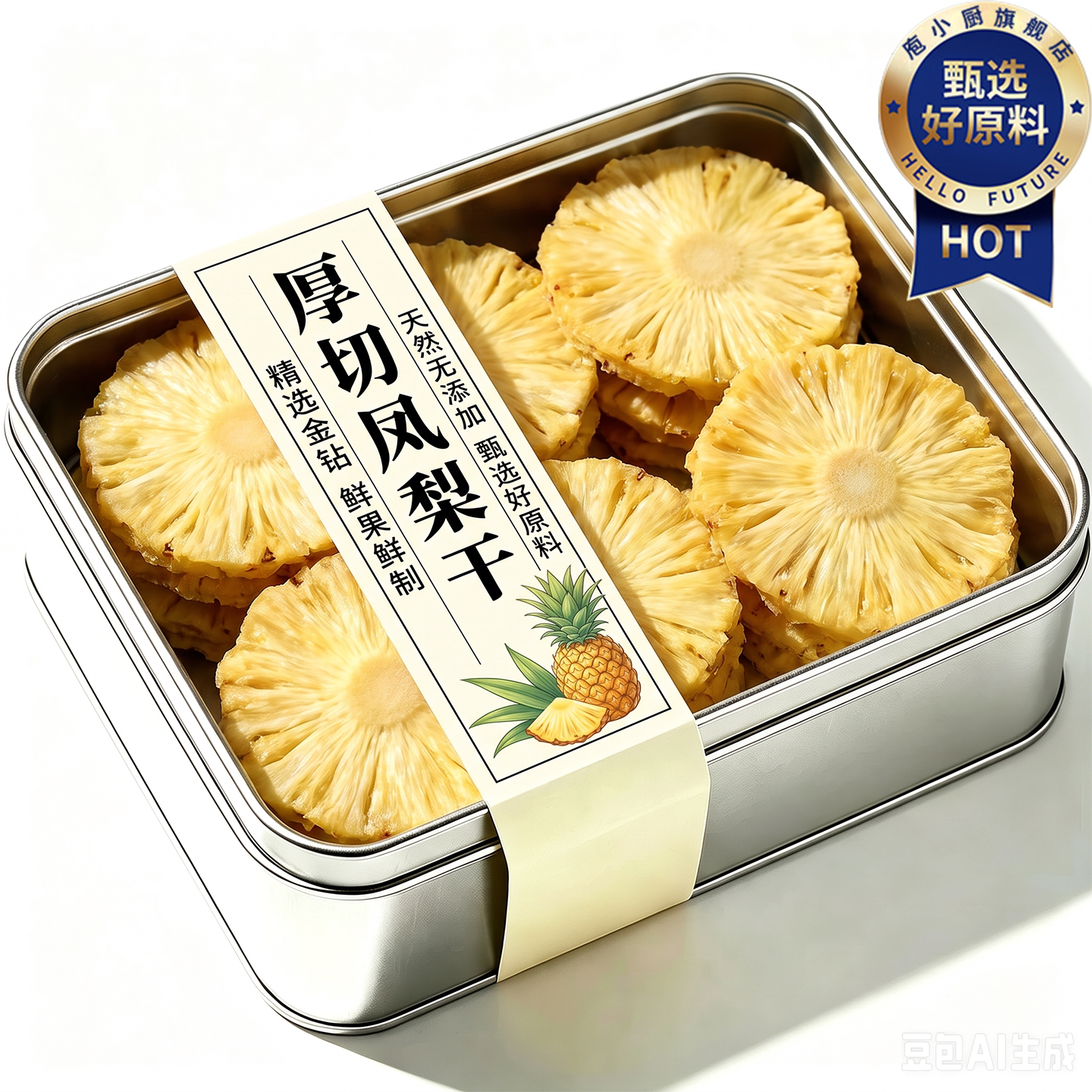 金钻凤梨干无添加泡水海南特产果脯5a官方旗舰店泰国无糖商用烘干图片