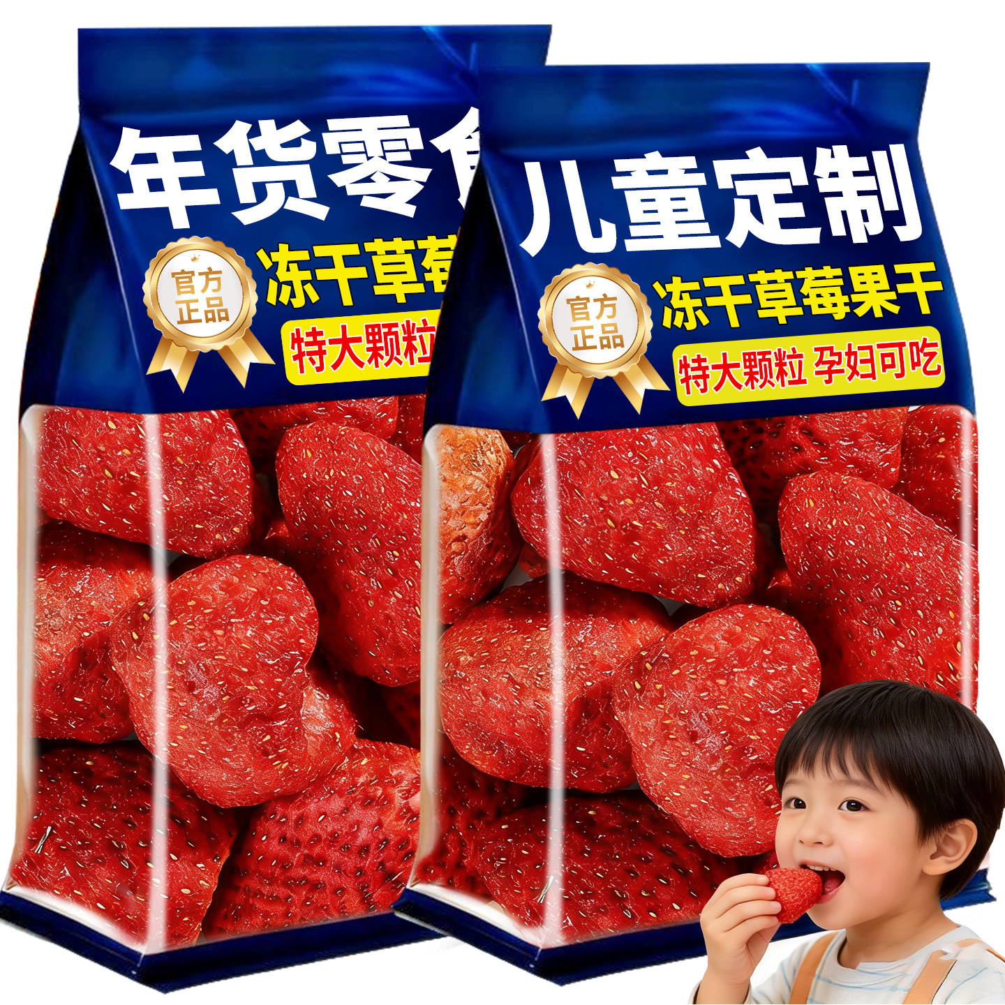 儿童定制冻干草莓果干雪花酥烘焙专用好吃年货节零食囤货孕妇可吃,零食/坚果/特产,冻干水果/冻干奶块/混合冻干,淘宝优惠券,粉丝福利购,淘宝优惠卷
