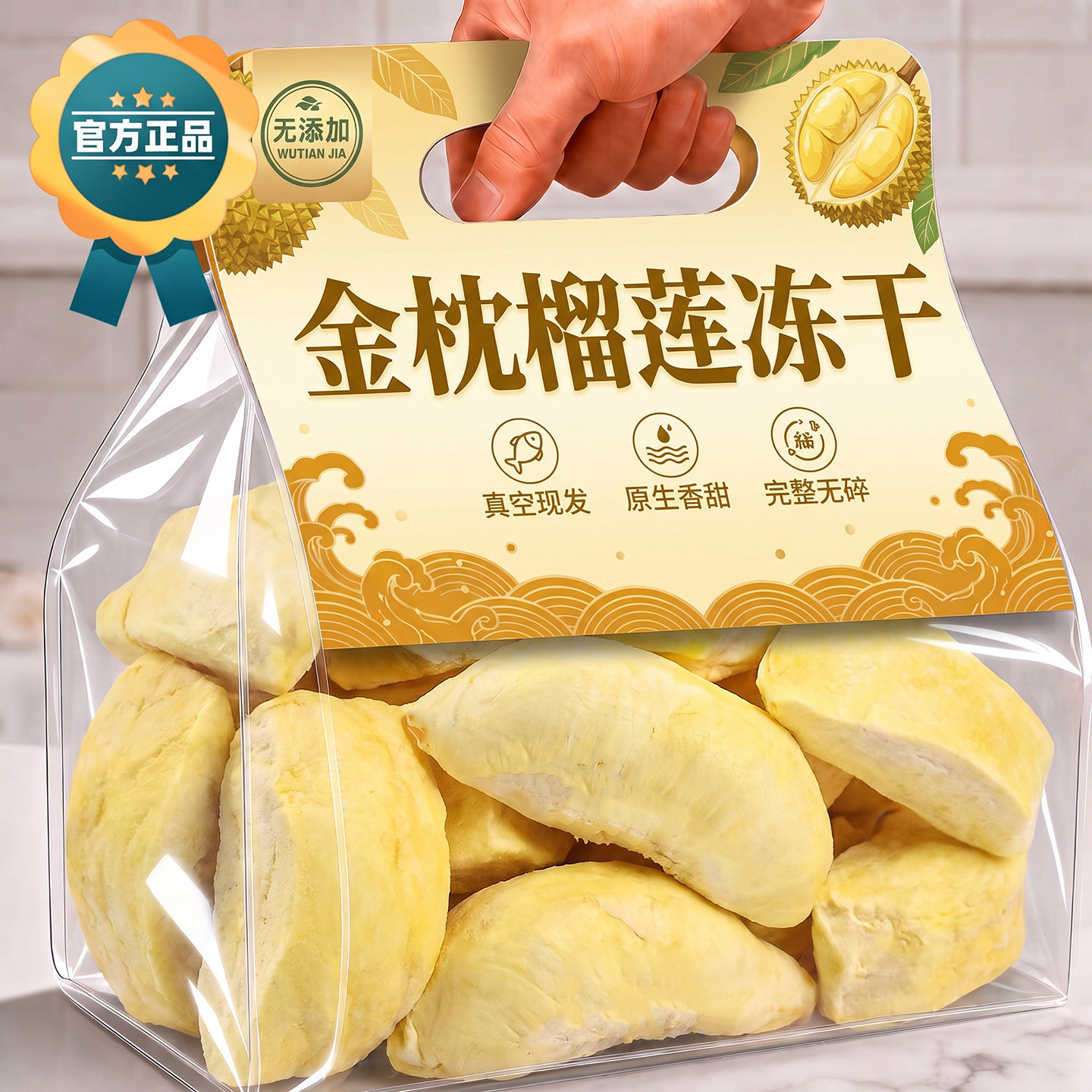 农科院冻干榴莲官方旗舰店泰国金枕水果干网红零食榴莲脆块酥脆