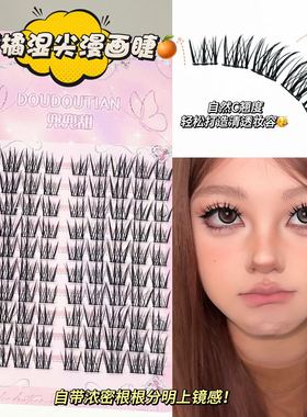 兜兜甜冰糖橘湿尖漫画D 翘假睫毛自然仿真上镜高品质湿睫毛分段式