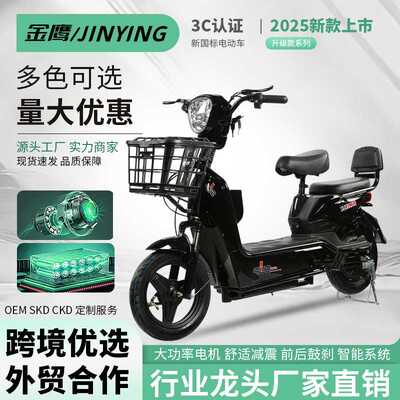 金鹰电动车两轮电动自行车双人代步车电瓶车新国标