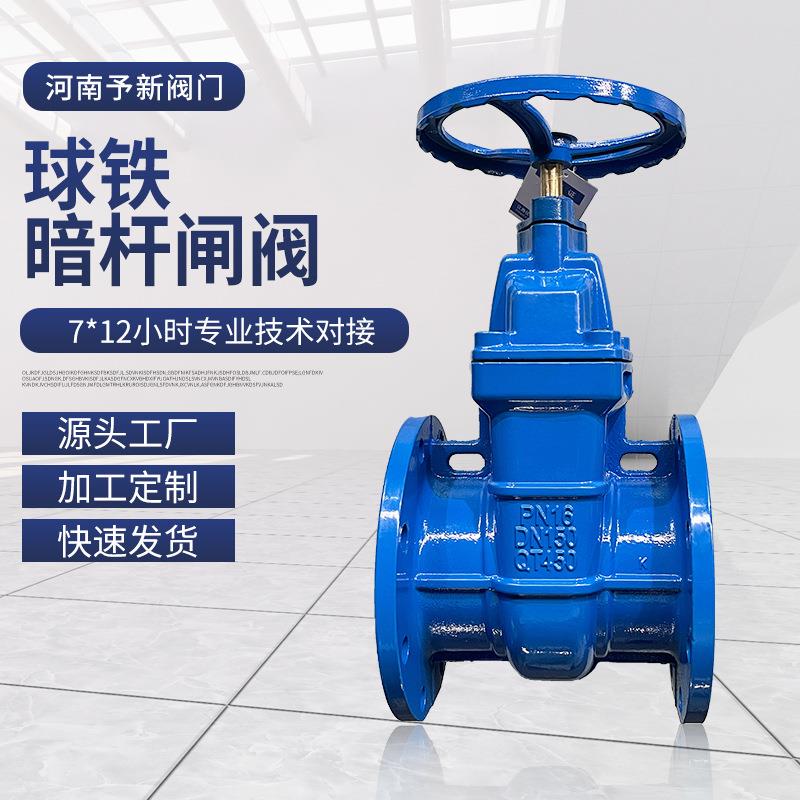 球铁暗杆闸阀铜杆铜芯Z45T-16Q赣马体防护闸阀全通经人防阀