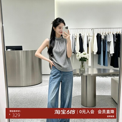 夏新款复古显瘦格纹无袖蝴蝶结衬