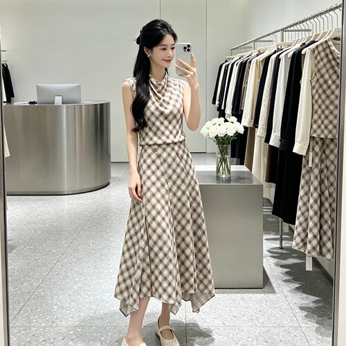 两件套女显瘦不规则半身裙套装