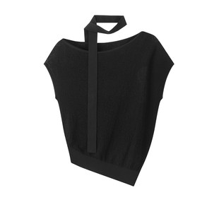 arioseo品艾诺丝官方旗舰店2026年春新款 女3122 一字领飘带针织衫