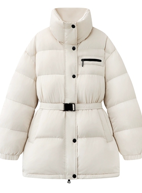 arioseo品艾诺丝官方旗舰店2025冬立领羽绒服面包服外套AR004120