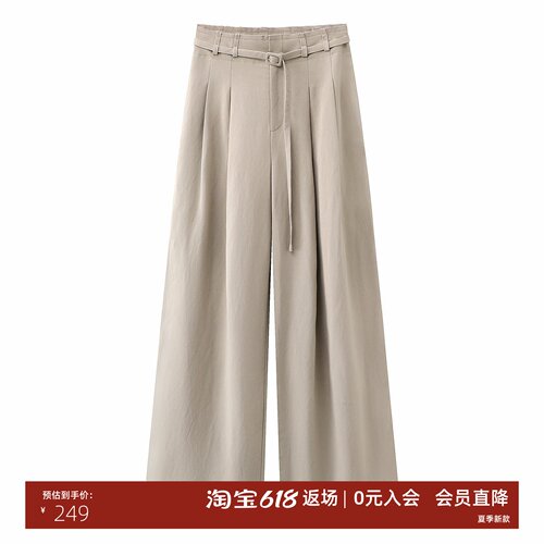 高腰阔腿裤女春季显瘦通勤直筒
