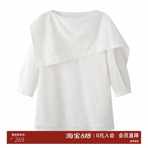 春新款不规则长袖衬衫