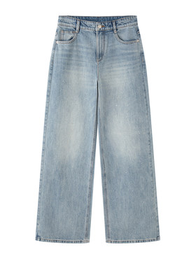 arioseo品艾诺丝官方旗舰店2026年春新款亮片直筒牛仔裤BR321115