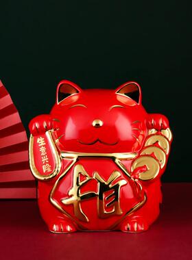 新款招财猫摆件店铺前台开业创意客厅存钱罐家居客厅装饰乔迁新居