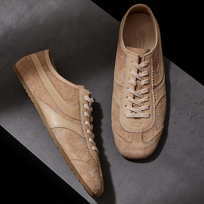 先大头进口牛皮复古运动休闲薄底德训鞋男春夏百搭潮流方头板鞋,流行男鞋,休闲板鞋,淘宝优惠券,粉丝福利购,淘宝优惠卷