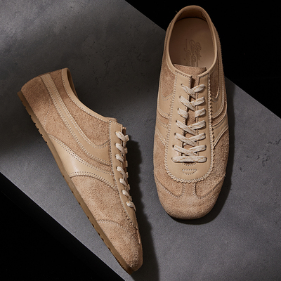 先大头进口牛皮复古运动休闲薄底德训鞋男春夏百搭潮流方头板鞋