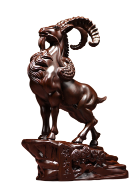 黑檀实木领头羊摆件办公室店铺客厅十二生肖羊三羊开泰工艺品礼品