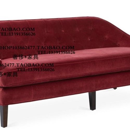 高端定制美式法式乡村风格纽扣布艺双人三人位沙发酒店咖啡厅家具